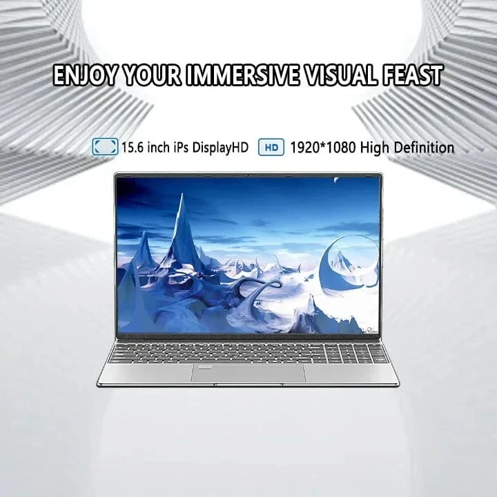15.6" Laptop Intel Celeron N5095 Notebook Gamer 32GB RAM 2TB SSD Büro Arbeits-PC Computer Windows 11 1920*1080 Auflösung Laptop