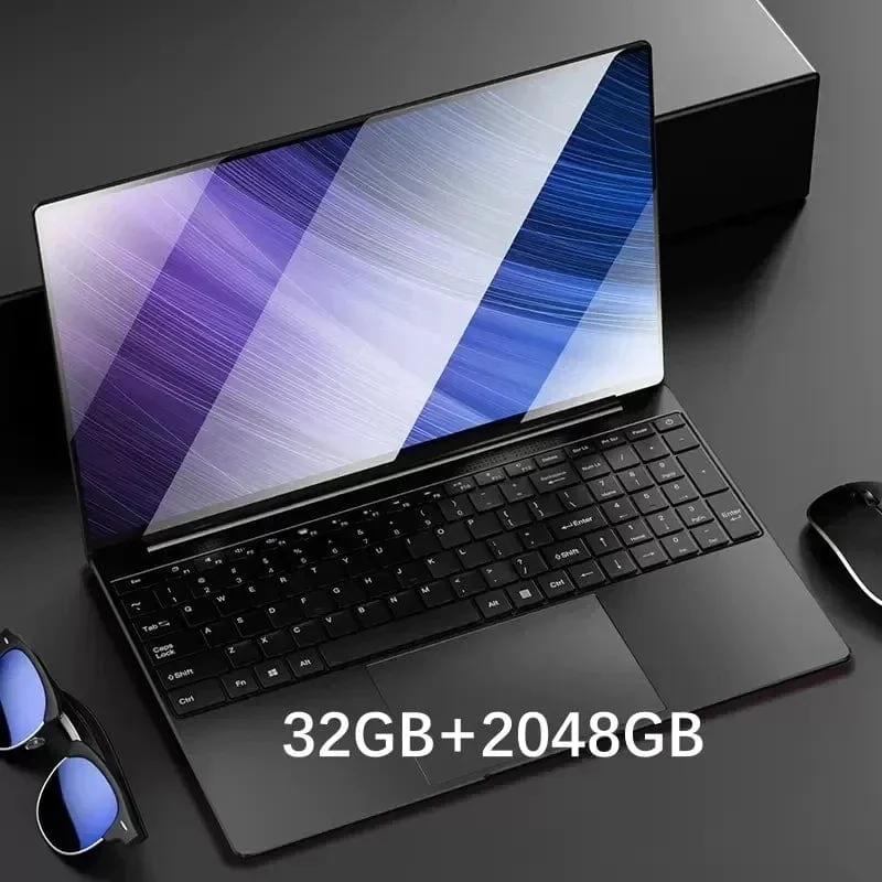 15.6 Zoll Laptop 32GB Ram 2TB SSD Windows 11 Notebook PC Gamer Intel N5095 Bürocomputer mit hintergrundbeleuchteter Fingerabdruck-WLAN-Kamera