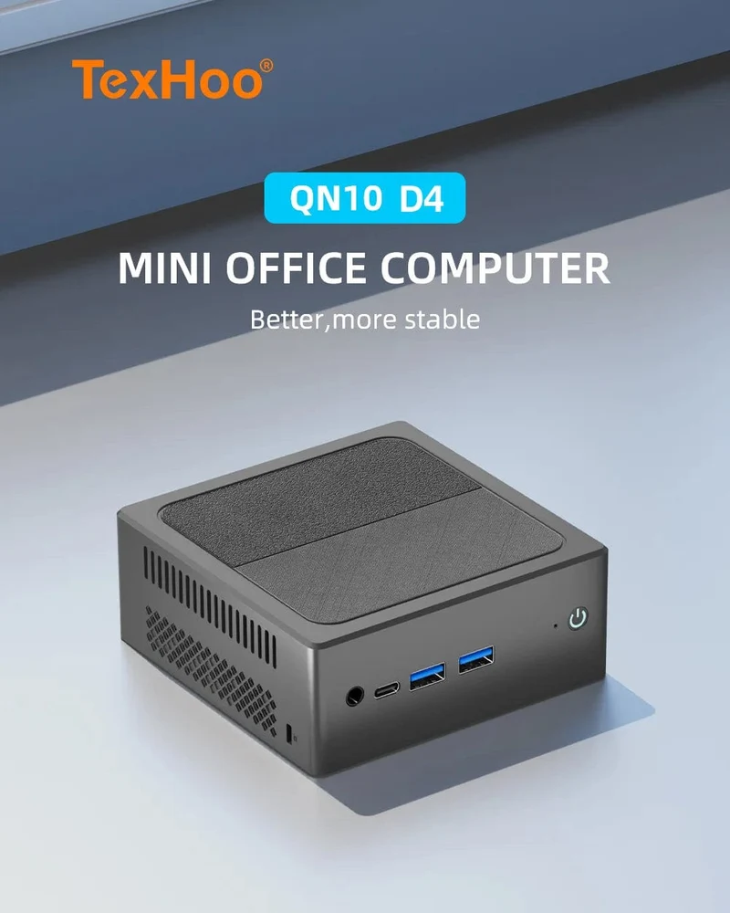 TexHoo MiniPC Intel N100 Dual Band WiFi5 BT4.0 8GB 16GB 256GB 512GB DDR4 HDMI DP Dual LAN Desktop-Gaming-Computer Mini-PC Gamer