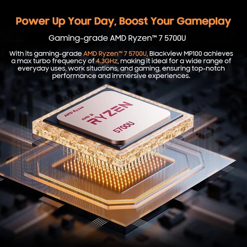 [Weltpremiere] Blackview Mini PC MP100 AMD R7 5700U Mini PC 8-Core 16-Thread 16 GB/32 GB DDR4 512 GB/1 TB SSD Mini-Computer PC