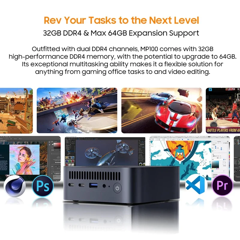 [Weltpremiere] Blackview Mini PC MP100 AMD R7 5700U Mini PC 8-Core 16-Thread 16 GB/32 GB DDR4 512 GB/1 TB SSD Mini-Computer PC