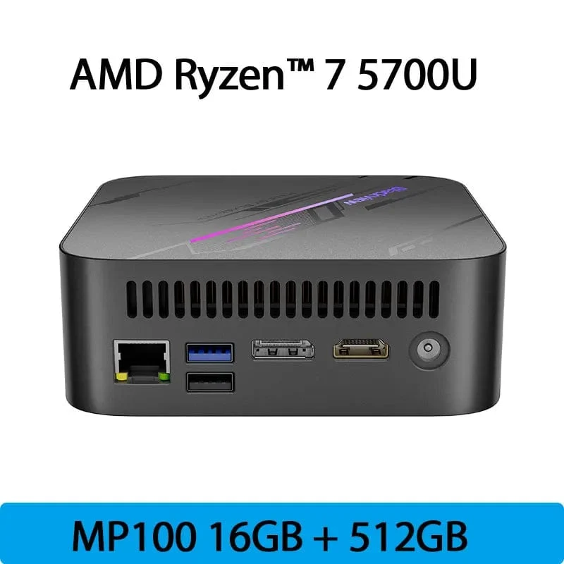[Weltpremiere] Blackview Mini PC MP100 AMD R7 5700U Mini PC 8-Core 16-Thread 16 GB/32 GB DDR4 512 GB/1 TB SSD Mini-Computer PC