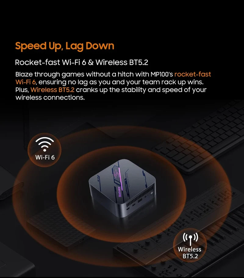 [Weltpremiere] Blackview Mini PC MP100 AMD R7 5700U Mini PC 8-Core 16-Thread 16 GB/32 GB DDR4 512 GB/1 TB SSD Mini-Computer PC