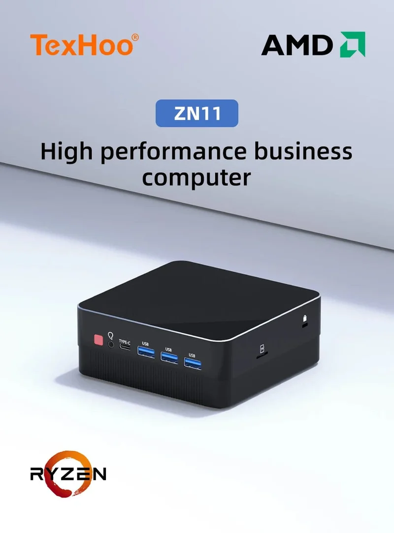 TexHoo AMD R7 5800H 5825U 4800H R5 5500U 4500U Mini-PC Unterstützt bis zu 32 GB RAM 2T NVME SSD WIFi6 Computer PC Win 11 Pro