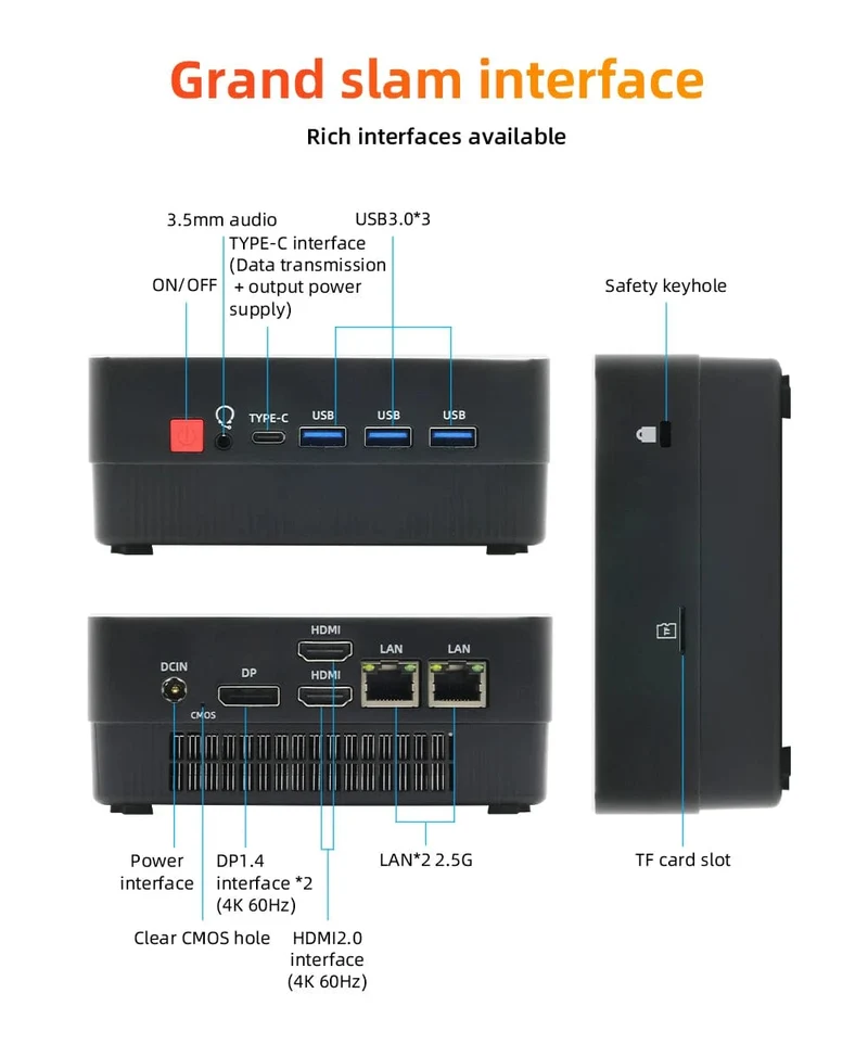 TexHoo AMD R7 5800H 5825U 4800H R5 5500U 4500U Mini-PC Unterstützt bis zu 32 GB RAM 2T NVME SSD WIFi6 Computer PC Win 11 Pro