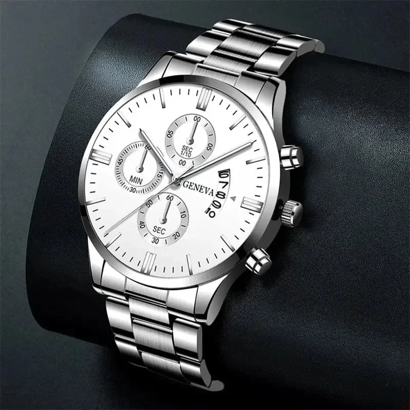 2024 Neue 40mm Herren-Quarzuhren aus Edelstahl, Silber, Business-Sportuhren für Männer, Montre Homme, Relogio Masculino