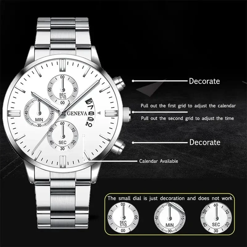 2024 Neue 40mm Herren-Quarzuhren aus Edelstahl, Silber, Business-Sportuhren für Männer, Montre Homme, Relogio Masculino