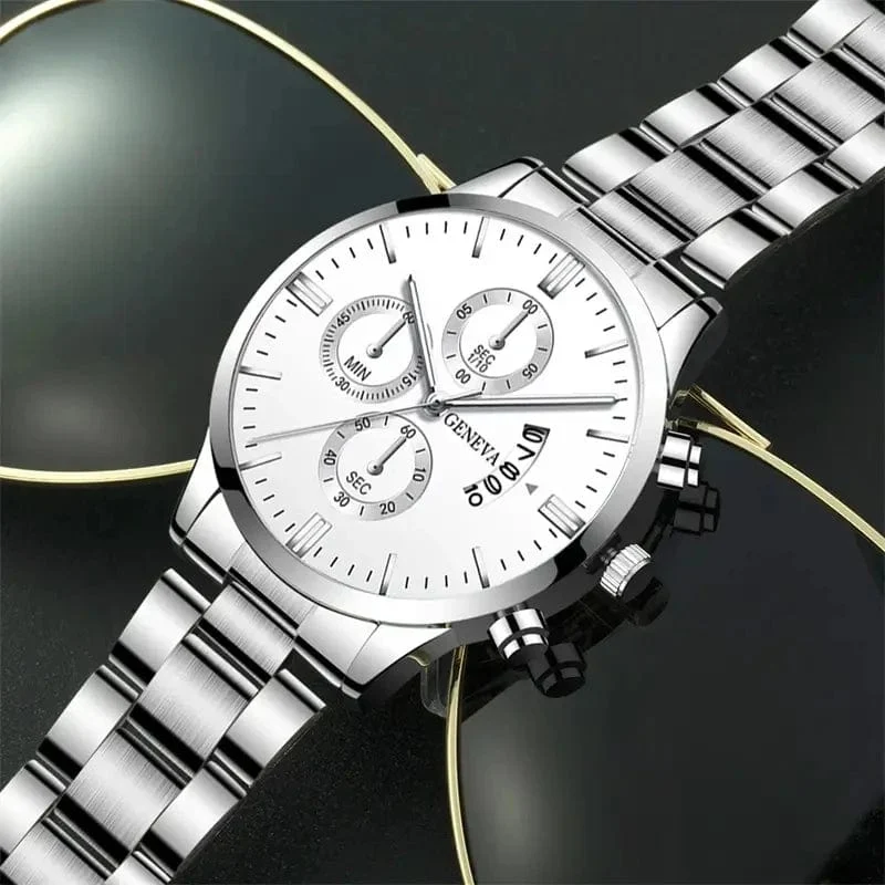 2024 Neue 40mm Herren-Quarzuhren aus Edelstahl, Silber, Business-Sportuhren für Männer, Montre Homme, Relogio Masculino