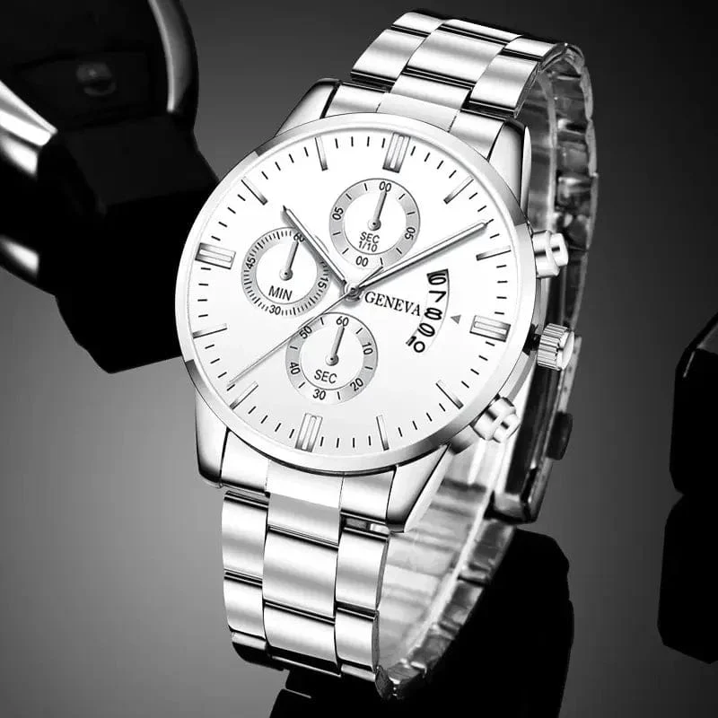 2024 Neue 40mm Herren-Quarzuhren aus Edelstahl, Silber, Business-Sportuhren für Männer, Montre Homme, Relogio Masculino