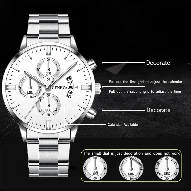 2024 Neue 40mm Herren-Quarzuhren aus Edelstahl, Silber, Business-Sportuhren für Männer, Montre Homme, Relogio Masculino