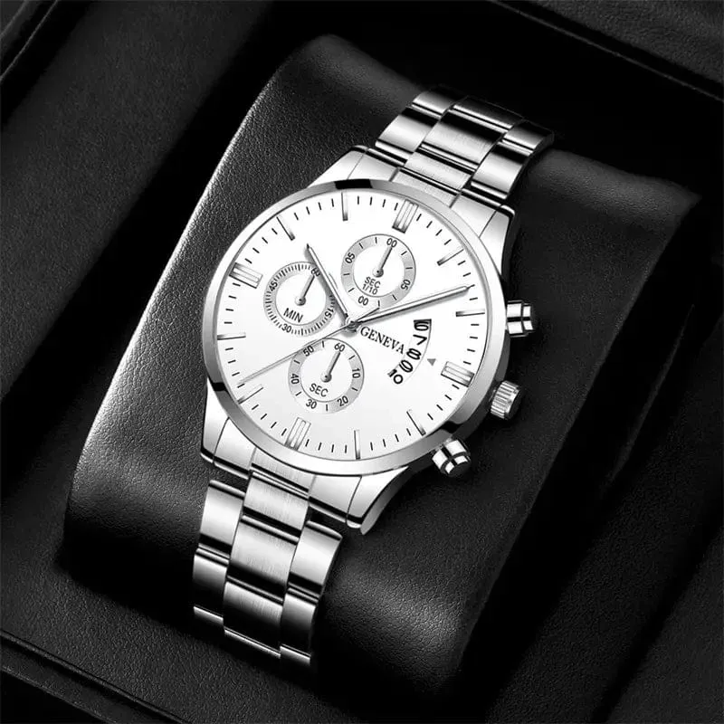 2024 Neue 40mm Herren-Quarzuhren aus Edelstahl, Silber, Business-Sportuhren für Männer, Montre Homme, Relogio Masculino