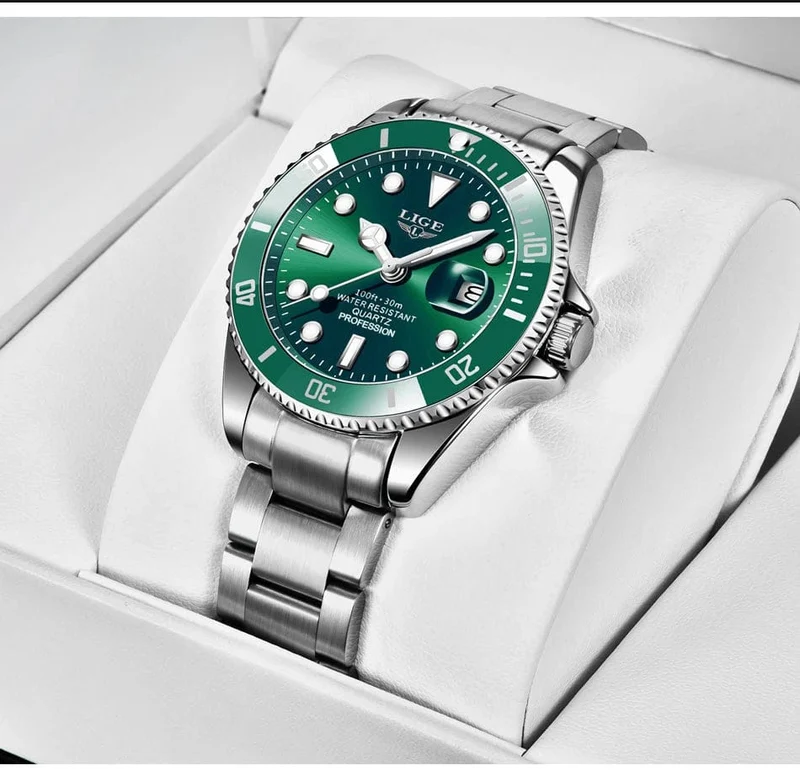 LIGE Top Marke Luxus Mode Taucher Uhr Männer 30ATM Wasserdicht Datum Uhr Sport Uhren Herren Quarz Armbanduhr Relogio Masculino