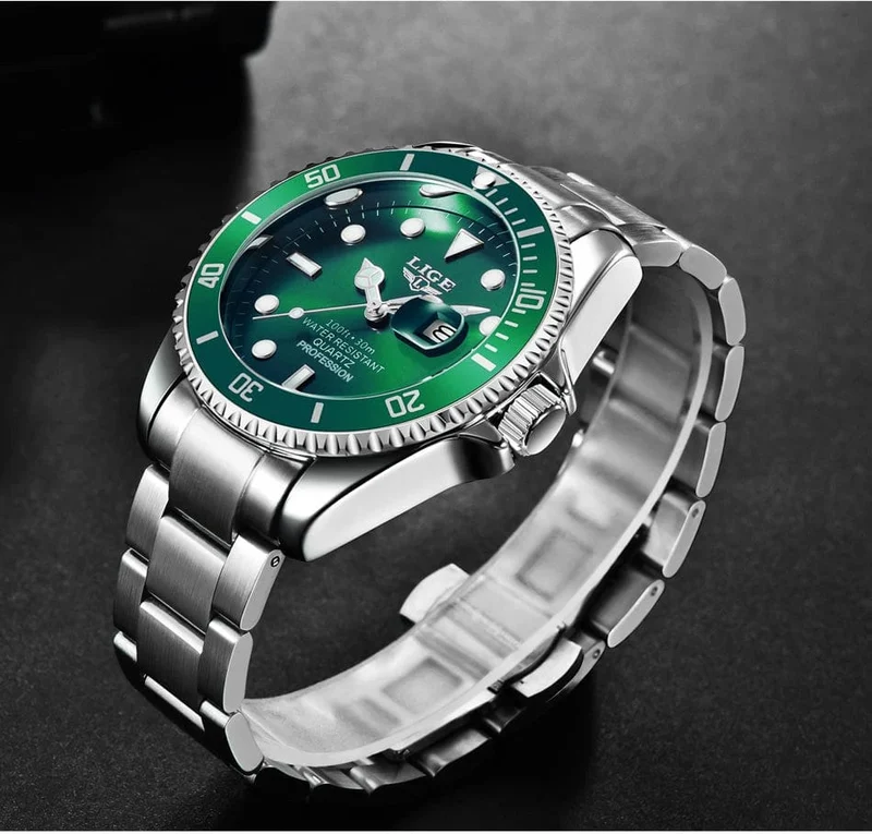 LIGE Top Marke Luxus Mode Taucher Uhr Männer 30ATM Wasserdicht Datum Uhr Sport Uhren Herren Quarz Armbanduhr Relogio Masculino