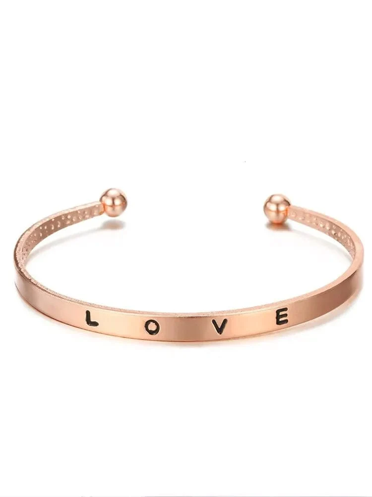 2-teiliges Damen-Set mit schlichtem Roségold-Stahlband und Armband