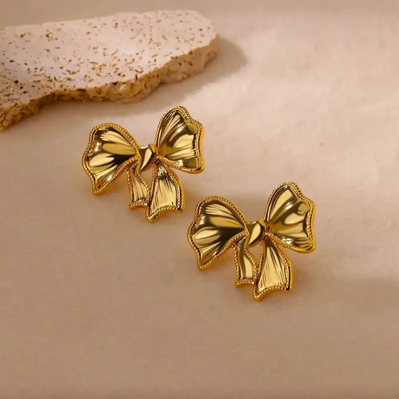 Edelstahl Ohrring für Frauen Herz Zirkon Gold Farbe Hoop Ohrringe Vintage Wasserdicht Ohr Piercing Schmuck Zubehör Geschenk