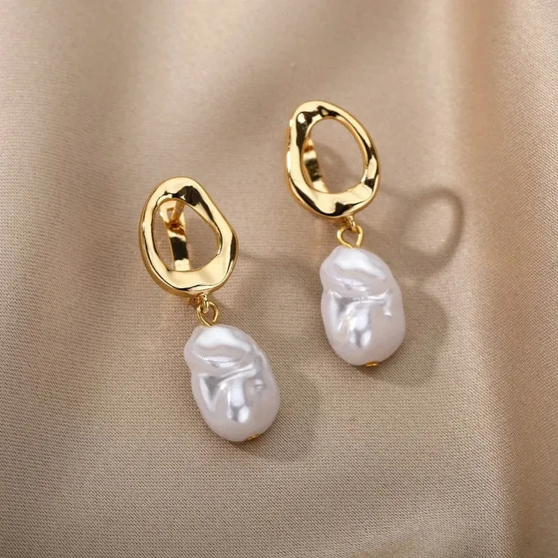 Edelstahl Ohrring für Frauen Herz Zirkon Gold Farbe Hoop Ohrringe Vintage Wasserdicht Ohr Piercing Schmuck Zubehör Geschenk