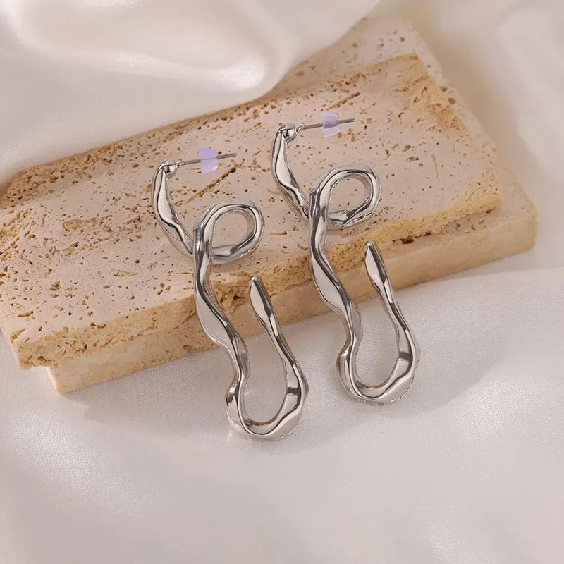 Edelstahl Ohrring für Frauen Herz Zirkon Gold Farbe Hoop Ohrringe Vintage Wasserdicht Ohr Piercing Schmuck Zubehör Geschenk
