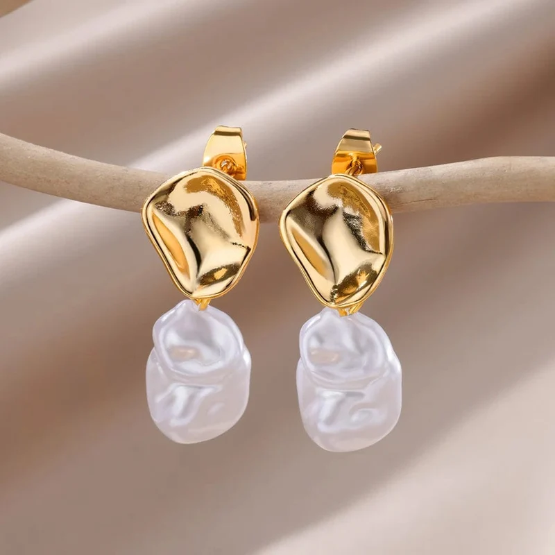 Edelstahl Ohrring für Frauen Herz Zirkon Gold Farbe Hoop Ohrringe Vintage Wasserdicht Ohr Piercing Schmuck Zubehör Geschenk