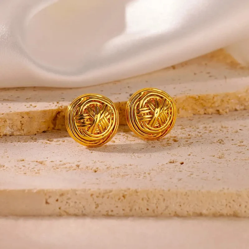 Edelstahl Ohrring für Frauen Herz Zirkon Gold Farbe Hoop Ohrringe Vintage Wasserdicht Ohr Piercing Schmuck Zubehör Geschenk