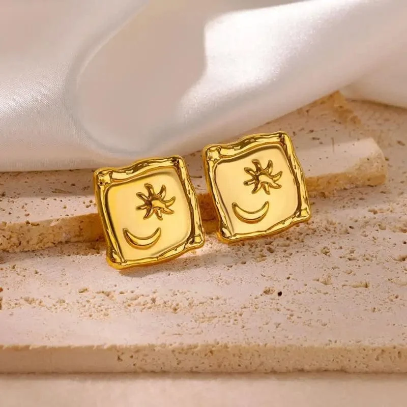 Edelstahl Ohrring für Frauen Herz Zirkon Gold Farbe Hoop Ohrringe Vintage Wasserdicht Ohr Piercing Schmuck Zubehör Geschenk