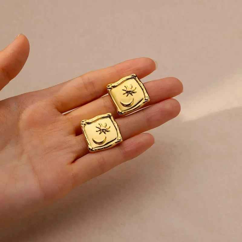 Edelstahl Ohrring für Frauen Herz Zirkon Gold Farbe Hoop Ohrringe Vintage Wasserdicht Ohr Piercing Schmuck Zubehör Geschenk