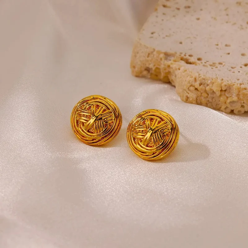 Edelstahl Ohrring für Frauen Herz Zirkon Gold Farbe Hoop Ohrringe Vintage Wasserdicht Ohr Piercing Schmuck Zubehör Geschenk