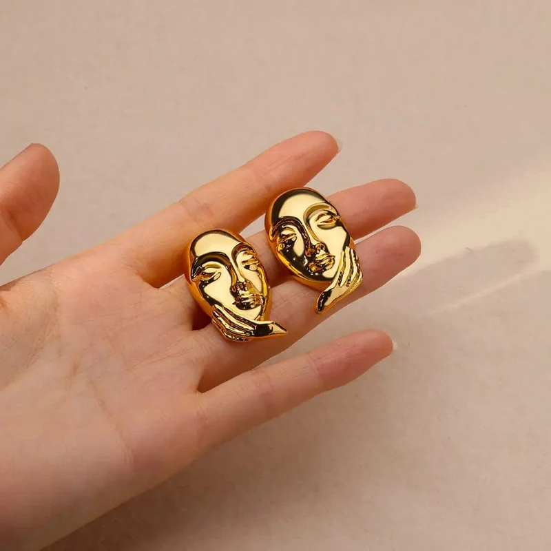 Edelstahl Ohrring für Frauen Herz Zirkon Gold Farbe Hoop Ohrringe Vintage Wasserdicht Ohr Piercing Schmuck Zubehör Geschenk