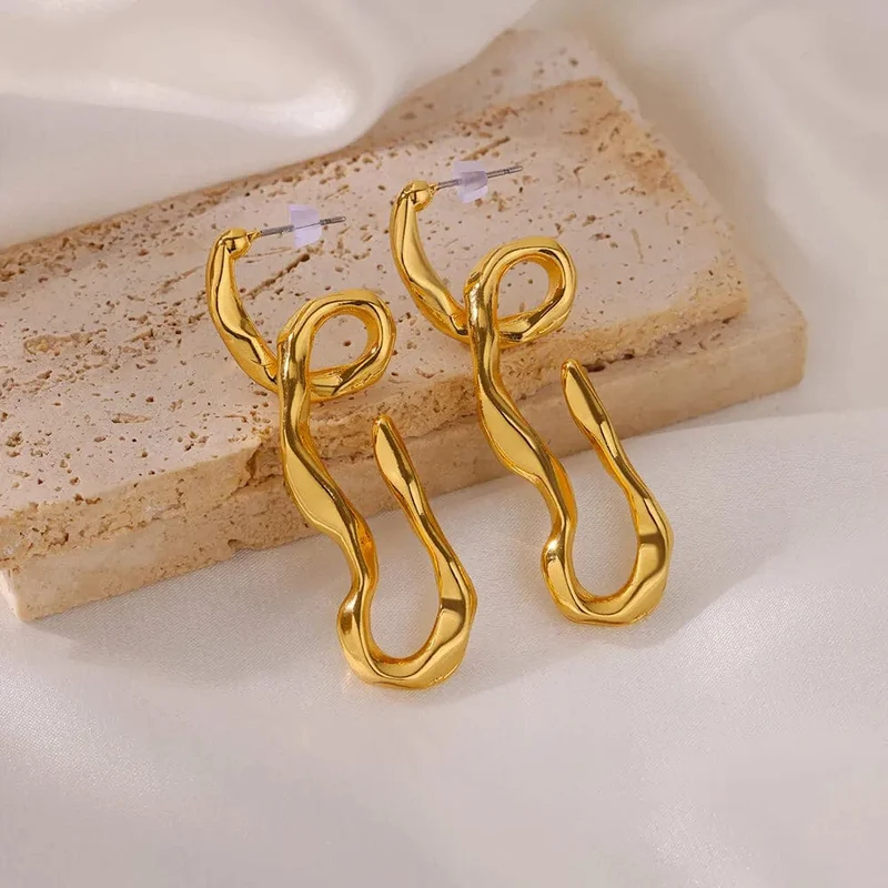 Edelstahl Ohrring für Frauen Herz Zirkon Gold Farbe Hoop Ohrringe Vintage Wasserdicht Ohr Piercing Schmuck Zubehör Geschenk
