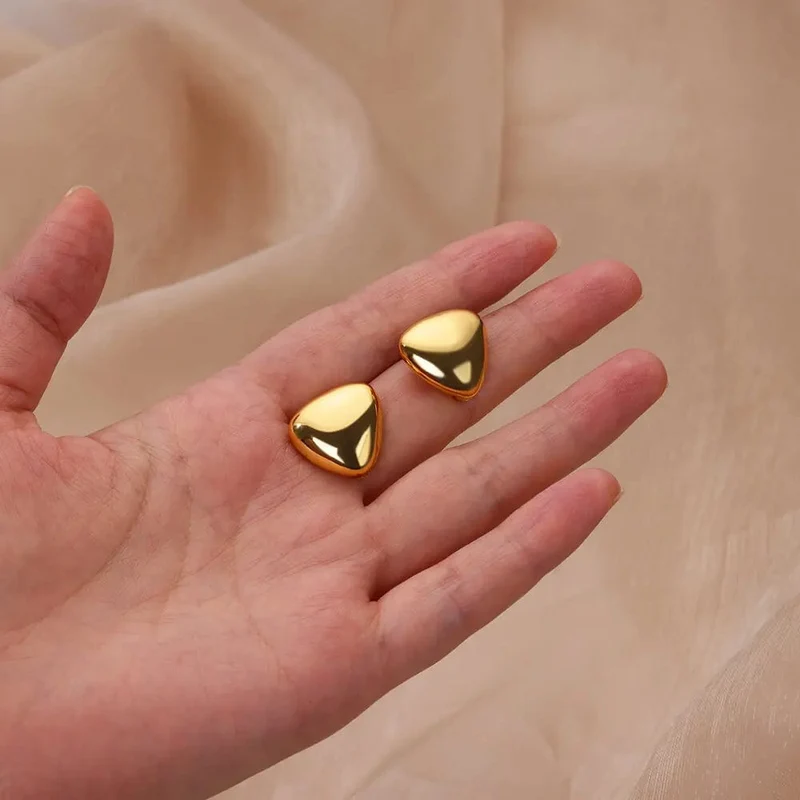 Edelstahl Ohrring für Frauen Herz Zirkon Gold Farbe Hoop Ohrringe Vintage Wasserdicht Ohr Piercing Schmuck Zubehör Geschenk