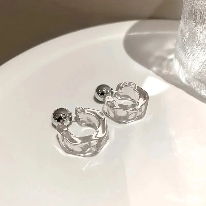 Acryl Creolen Damen 2022 neue Mode Ohrstecker Retro Trend Ohrstecker Damen Trend Twist elegante Ring Ohrringe