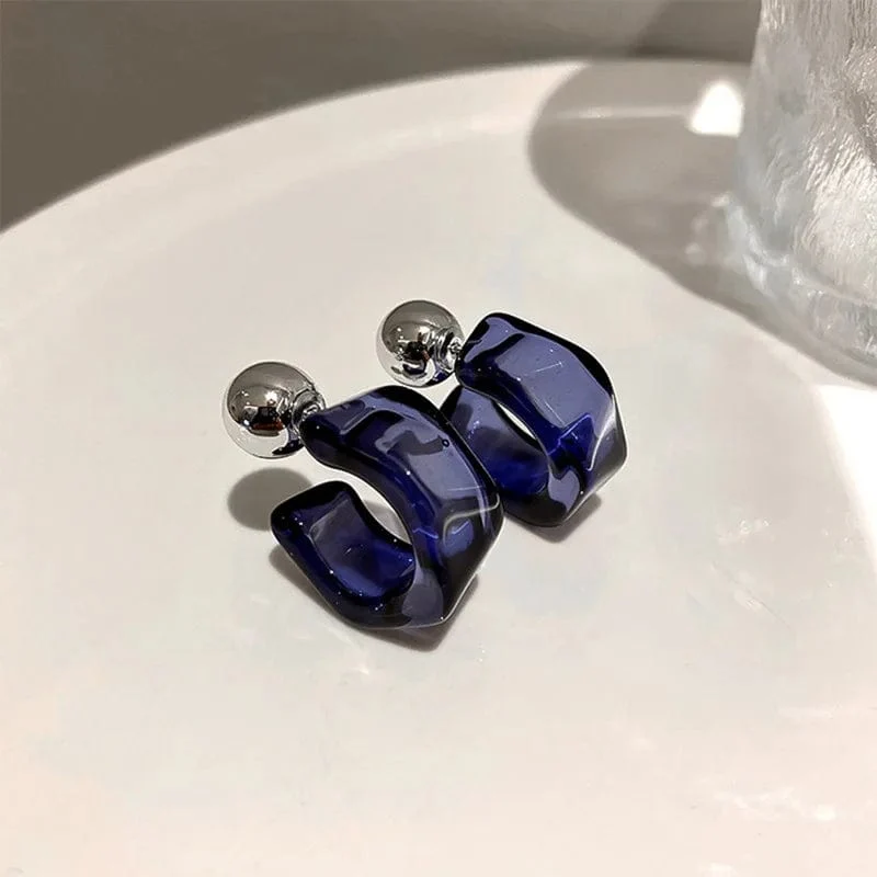 Acryl Creolen Damen 2022 neue Mode Ohrstecker Retro Trend Ohrstecker Damen Trend Twist elegante Ring Ohrringe