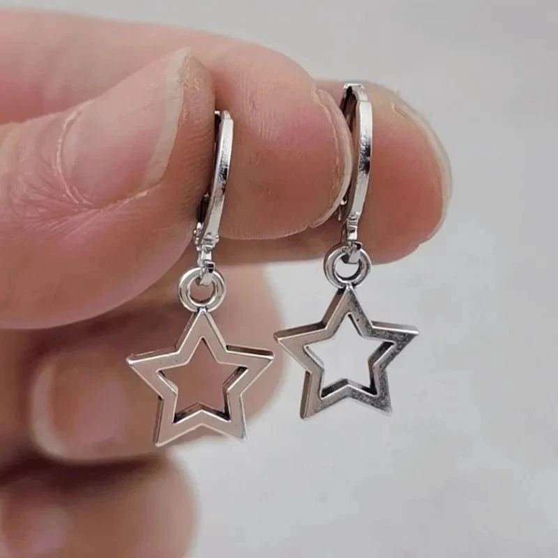 Neue kreative Stern Creolen Mode einfache Ohrringe Geschenke für Frauen süße Mini Little Star 20S Urlaub Schmuck