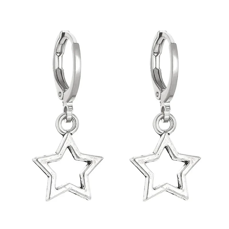 Neue kreative Stern Creolen Mode einfache Ohrringe Geschenke für Frauen süße Mini Little Star 20S Urlaub Schmuck