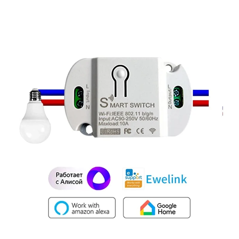 Neu DIY Smart Wireless Remote Schalter Buchse Smart Home Automation Fernbedienung Schalter Relais Smart Leben/Tuya mit Alexa Google