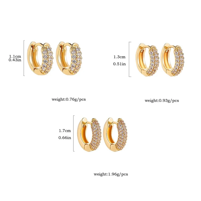 Neue vergoldete Huggie-Ohrringe mit CZ-Zirkon, dünne Ohrreifen, Knorpelohrring für Frauen, runder, minimaler Ohrring-Piercingschmuck