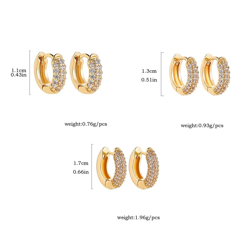 Neue vergoldete Huggie-Ohrringe mit CZ-Zirkon, dünne Ohrreifen, Knorpelohrring für Frauen, runder, minimaler Ohrring-Piercingschmuck