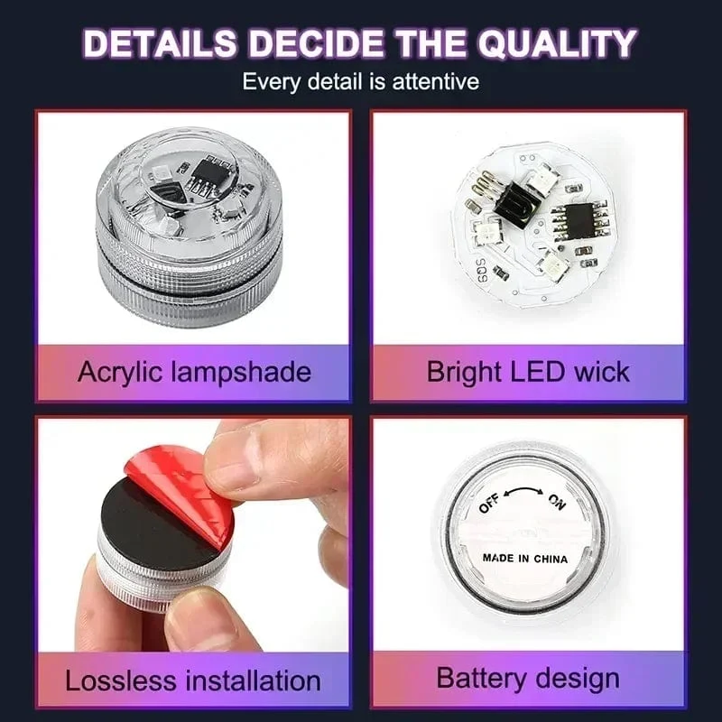 LED Auto Innenraum Umgebungslicht Fernbedienung Dekoration Auto Dach Fuß Atmosphäre Lampe Fahrrad Rücklicht Wireless Adhesive