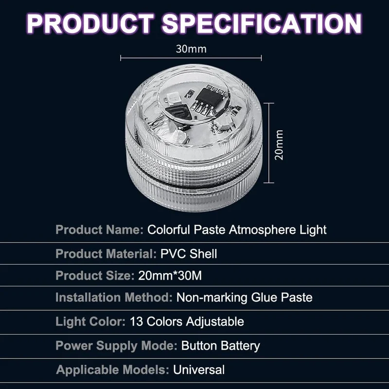 LED Auto Innenraum Umgebungslicht Fernbedienung Dekoration Auto Dach Fuß Atmosphäre Lampe Fahrrad Rücklicht Wireless Adhesive