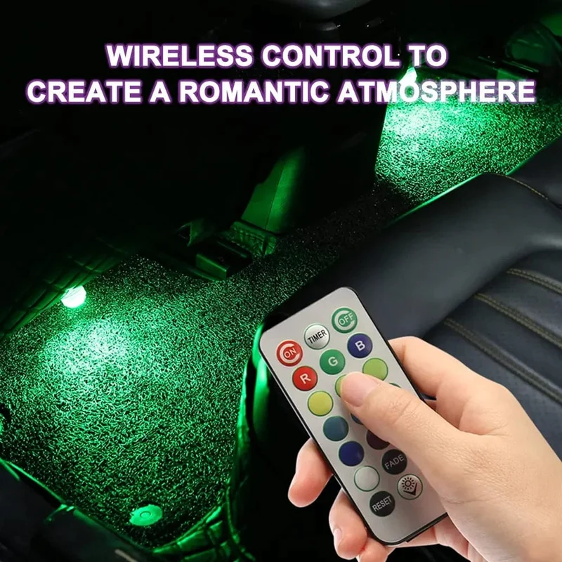 LED Auto Innenraum Umgebungslicht Fernbedienung Dekoration Auto Dach Fuß Atmosphäre Lampe Fahrrad Rücklicht Wireless Adhesive