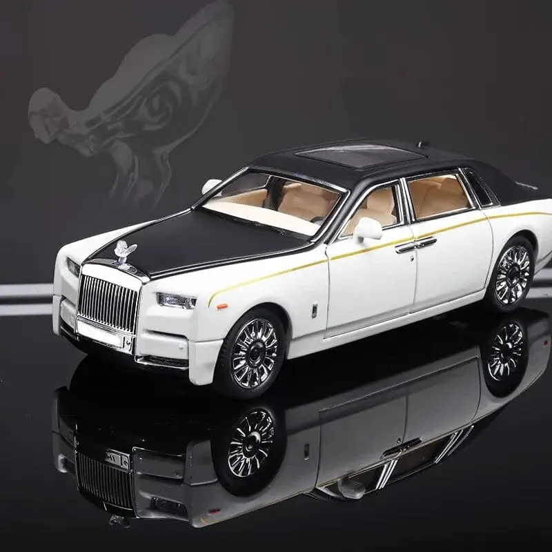 1:24 RR Phantom Modell Zinklegierung Pull Back Druckguss Spielzeugautos mit Ton und Licht für Kinder Jungen Mädchen Geschenk