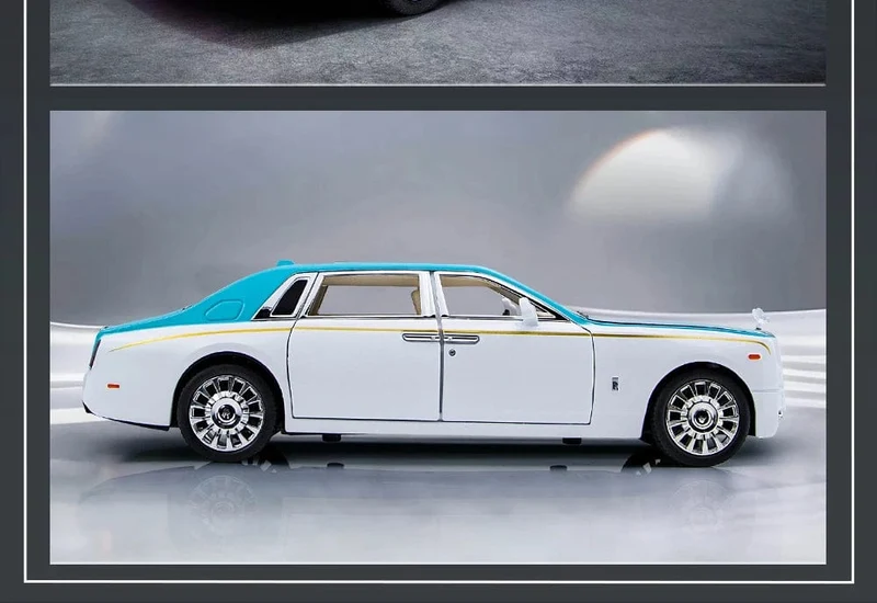 1:24 RR Phantom Modell Zinklegierung Pull Back Druckguss Spielzeugautos mit Ton und Licht für Kinder Jungen Mädchen Geschenk