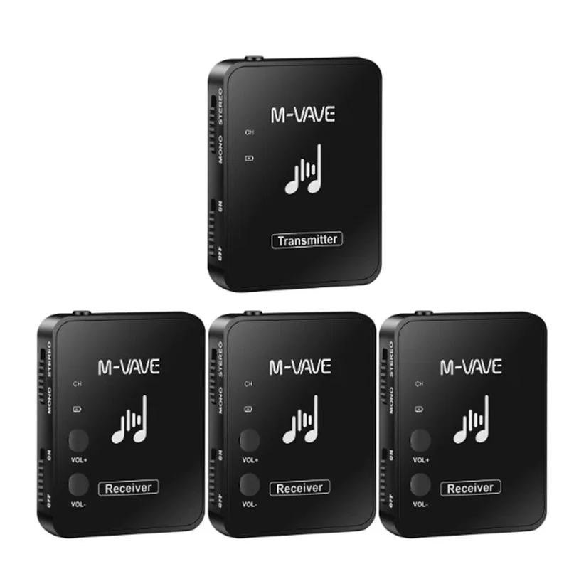 M-VAVE WP-10 2.4 GHz Drahtloses Kopfhörer-Monitor-Übertragungssystem Wiederaufladbarer Sender und Empfänger Stereo-Mono-Aufnahme