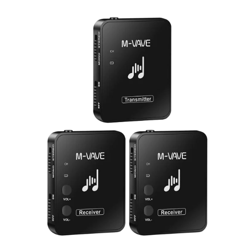 M-VAVE WP-10 2.4 GHz Drahtloses Kopfhörer-Monitor-Übertragungssystem Wiederaufladbarer Sender und Empfänger Stereo-Mono-Aufnahme