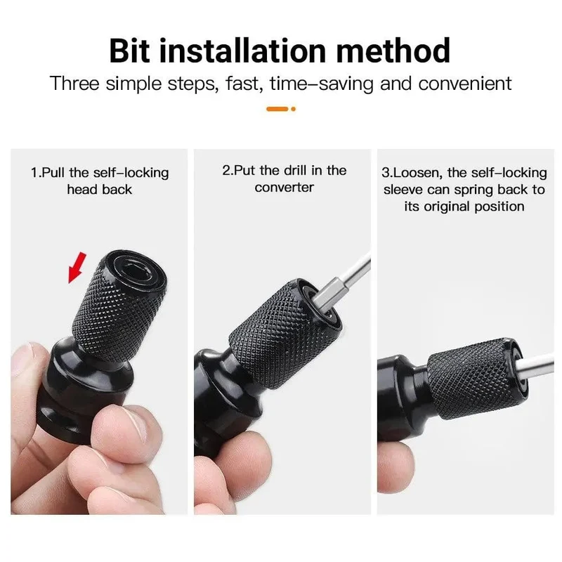 STONEGO 1PC 1/2 Zoll Vierkantantrieb auf 1/4 Zoll Innensechskant-Adapter, Konverter, Bohrfutteradapter für Schlagschrauber, Druckluft- und Elektroschrauber