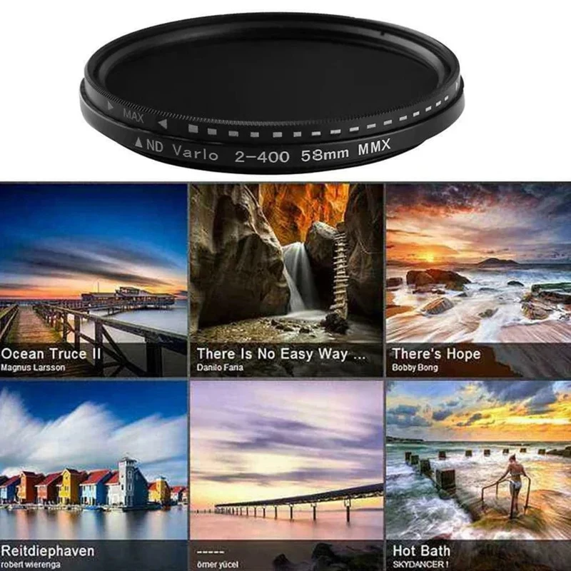 Variabler Fader ND-Filter, einstellbarer ND2 bis ND400 Neutraldichtefilter für Kamerazubehörobjektive, 11 x 11 x 2.5 cm, Polarisationsfilter