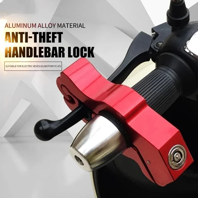 Diebstahlsicheres Lenker-Gasschloss, Aluminiumlegierung, für Elektroautos, Motorräder, Fahrräder, Flaschen, ATV-Autos, tragbares Lenker-Bremsschloss