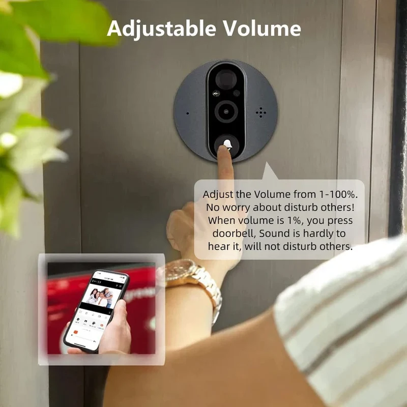 3MP Tuya Smart Leben APP Home Batterie WiFi Video Digital Tür Guckloch Viewer PIR IR Tür Glocke Magic Eye Kamera Alexa Google