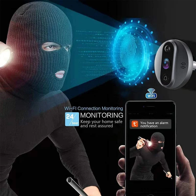 3MP Tuya Smart Leben APP Home Batterie WiFi Video Digital Tür Guckloch Viewer PIR IR Tür Glocke Magic Eye Kamera Alexa Google