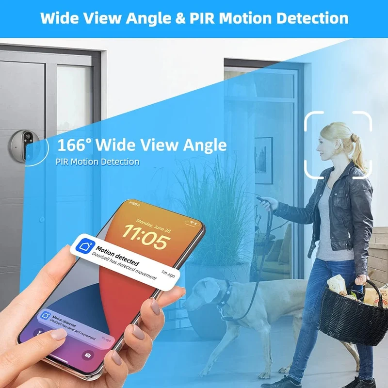3MP Tuya Smart Leben APP Home Batterie WiFi Video Digital Tür Guckloch Viewer PIR IR Tür Glocke Magic Eye Kamera Alexa Google