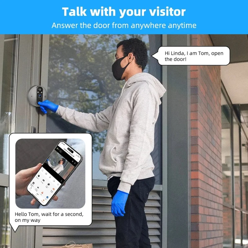 3MP Tuya Smart Leben APP Home Batterie WiFi Video Digital Tür Guckloch Viewer PIR IR Tür Glocke Magic Eye Kamera Alexa Google